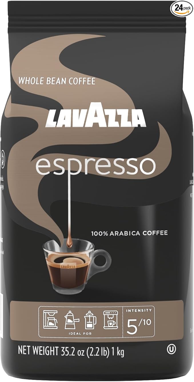 Lavazza Caffe Espresso Whole Bean Coffee Blend, Medium Roast, 2.2-Pound Bag