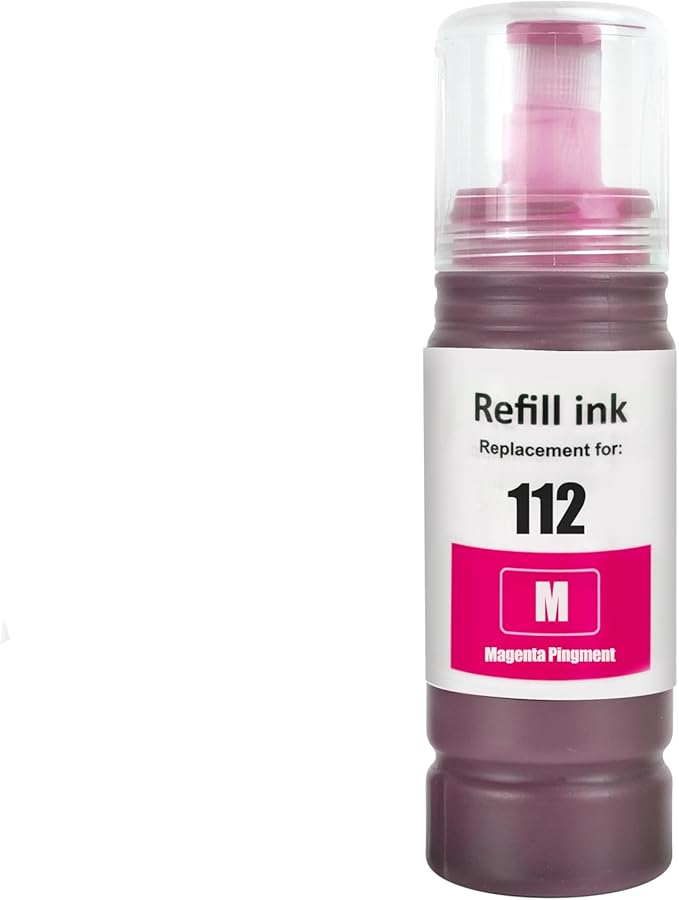 NexNova® Ink Set 112 for EPSON EcoTank 4-Pack Combo Black Cyan Magenta Yellow Compatible with L6550 L6570 L6580 L11160 L15150 L15160 M15140
