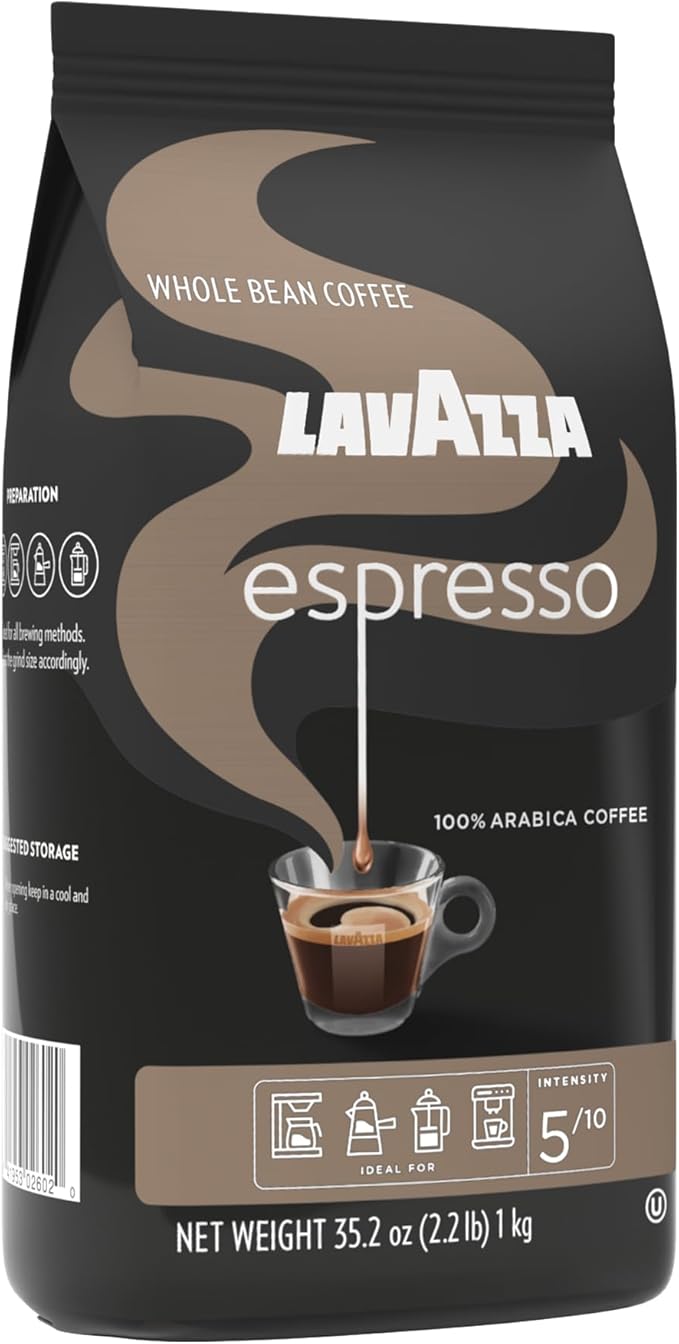 Lavazza Caffe Espresso Whole Bean Coffee Blend, Medium Roast, 2.2-Pound Bag