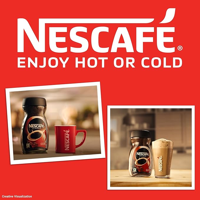 NESCAFE Classic Instant Coffee Powder | 100% Pure Coffee | 200g Jars (Pack of 2)