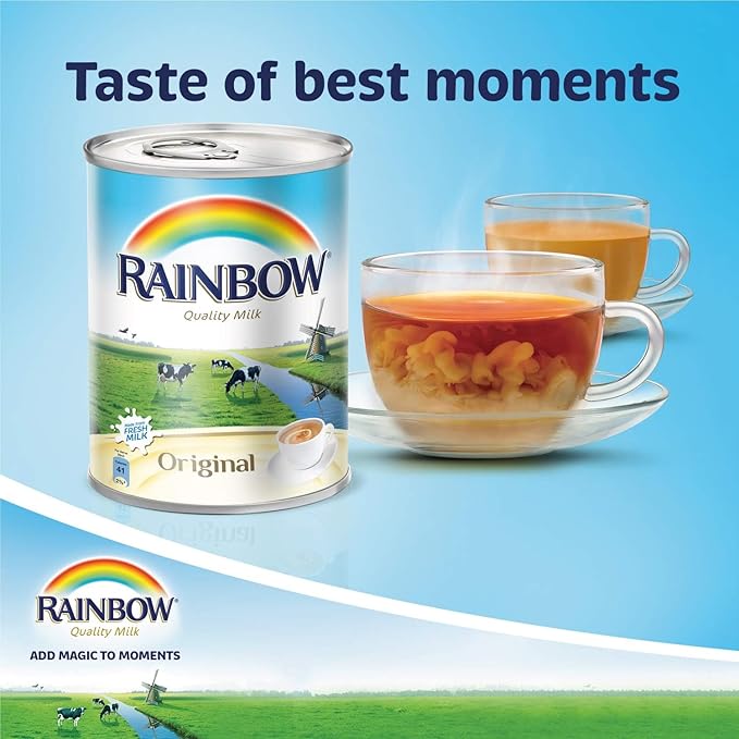 Rainbow Evaporated Milk 410 Grams 48 Pieces (Pack of 1)Rainbow Evaporated Milk 410 Grams 48 Pieces (Pack of 1)