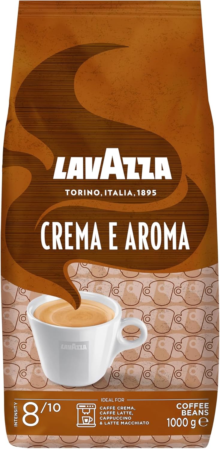 Lavazza Crema E Aroma Whole Bean Coffee, Medium Roast, Intensity 8/10, Balanced Arabica & Robusta Blend, Rich Aroma With Chocolate Notes - 1Kg Pack Of 1