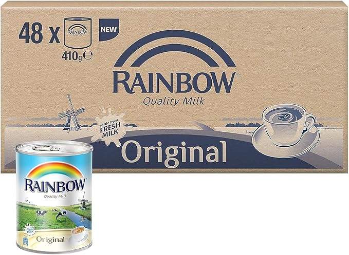 Rainbow Evaporated Milk 410 Grams 48 Pieces (Pack of 1)Rainbow Evaporated Milk 410 Grams 48 Pieces (Pack of 1)