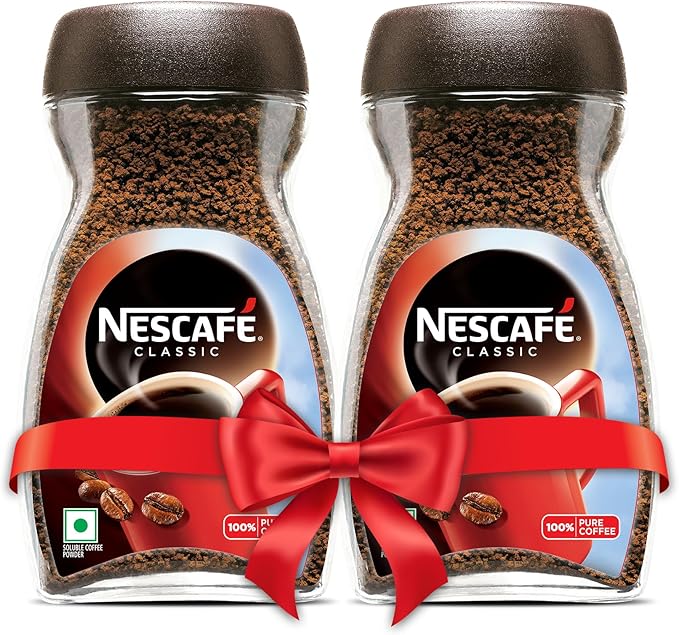 NESCAFE Classic Instant Coffee Powder | 100% Pure Coffee | 200g Jars (Pack of 2)